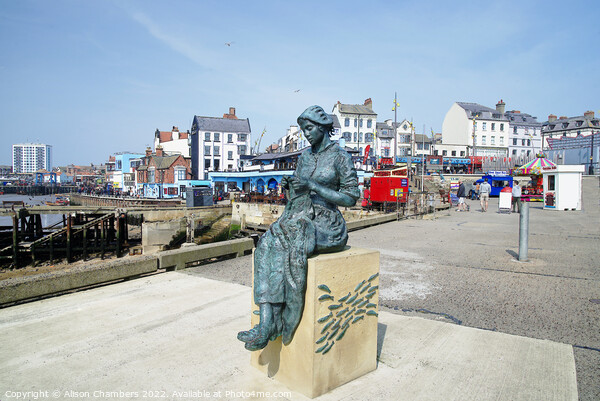 Bridlington Gansey Girl, Yorkshire Coast Picture Board by Alison Chambers