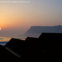Buy canvas prints of Scarborough Beach Huts Sunrise Silhouette , North  by Alison Chambers
