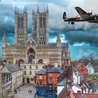 Buy canvas prints of Lincoln Cathedral Lancaster Bomber Flypast by Alison Chambers