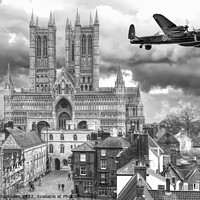 Buy canvas prints of Lincoln Cathedral Lancaster Bomber by Alison Chambers