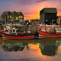 Buy canvas prints of Whitstable Harbour Sunset Glow by Alison Chambers