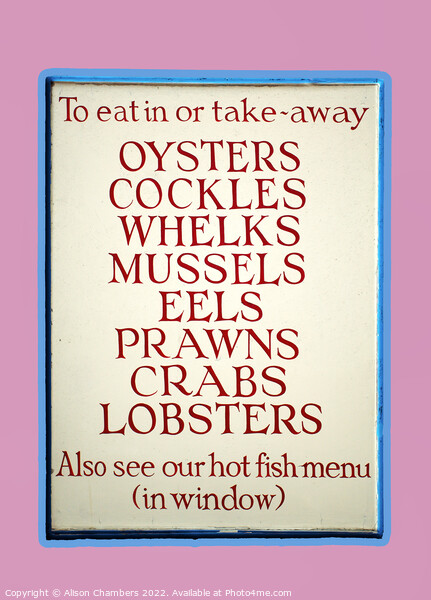 Whitstable Seafood Sign Picture Board by Alison Chambers