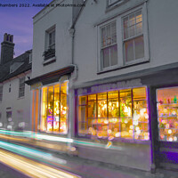 Buy canvas prints of Whitstable Town Centre Light Trails by Alison Chambers