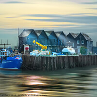 Buy canvas prints of Whitstable Harbour Atmospheric Light by Alison Chambers