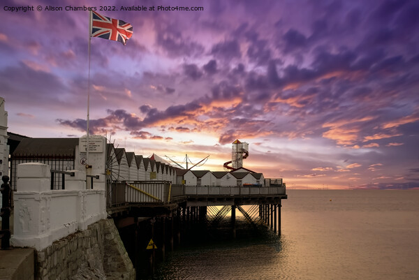 Herne Bay Pier Sunset Sky Picture Board by Alison Chambers