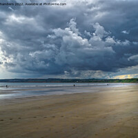 Buy canvas prints of Filey Beach Moody Sky by Alison Chambers