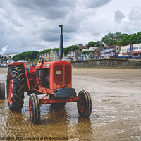 Buy canvas prints of Filey Beach Tractor by Alison Chambers