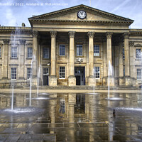Buy canvas prints of Huddersfield Train Station Reflection by Alison Chambers