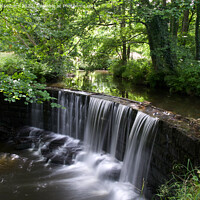 Buy canvas prints of Huddersfield Honley Waterfall  by Alison Chambers