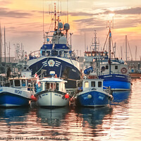 Buy canvas prints of Scarborough Harbour Boats by Alison Chambers