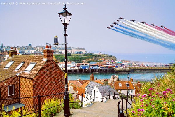 Whitby Red Arrows  Picture Board by Alison Chambers