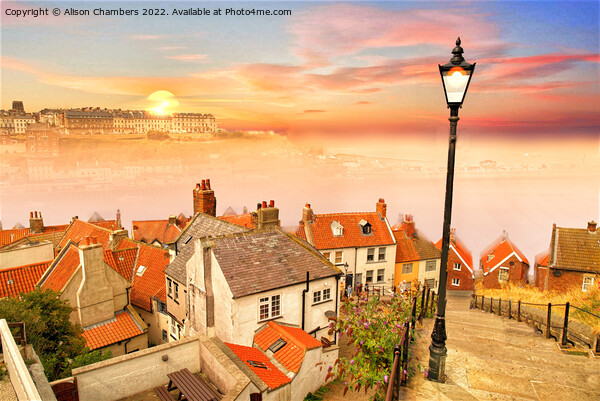 Whitby 199 Steps Lighter Version  Picture Board by Alison Chambers