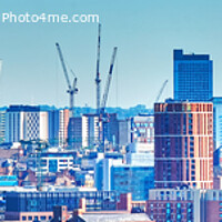 Buy canvas prints of Leeds City Skyscrapers Panorama  by Alison Chambers