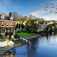 Buy canvas prints of Knaresborough Red Arrows by Alison Chambers
