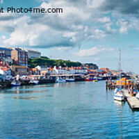 Buy canvas prints of Whitby Harbour Panorama  by Alison Chambers