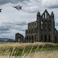 Buy canvas prints of Majestic F15 Eagle Jet Over Whitby by Alison Chambers