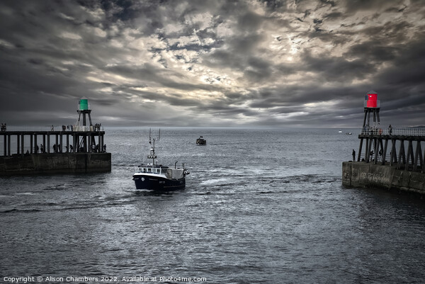 Whitby Harbour Good Intent Picture Board by Alison Chambers
