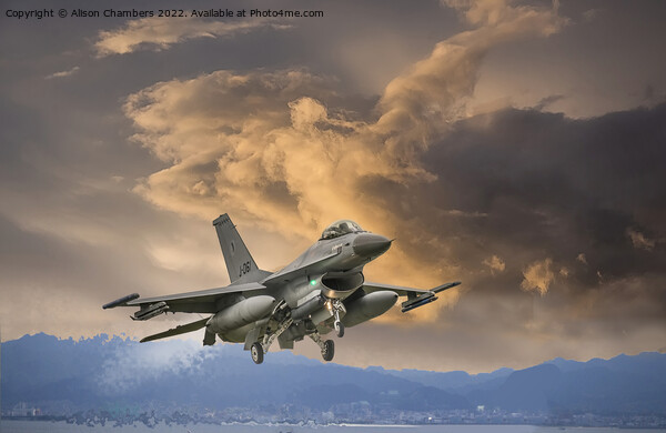F16 Fighting Falcon Picture Board by Alison Chambers