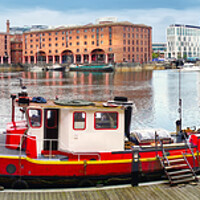 Buy canvas prints of Liverpool Royal Albert Dock Panorama  by Alison Chambers
