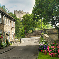 Buy canvas prints of Richmond Castle and Cottages by Alison Chambers