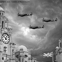 Buy canvas prints of Liverpool Spitfires Monochrome  by Alison Chambers