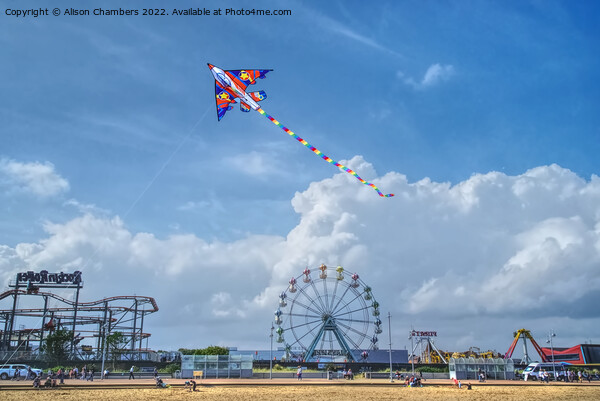 Skegness Beach Kite Picture Board by Alison Chambers