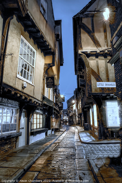 York Shambles Dusk Picture Board by Alison Chambers