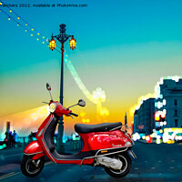 Buy canvas prints of Vintage Scooter Brighton by Alison Chambers
