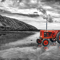 Buy canvas prints of Filey Beach Tractor  by Alison Chambers