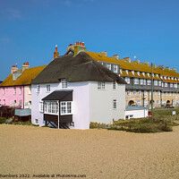 Buy canvas prints of West Bay Cottages by Alison Chambers