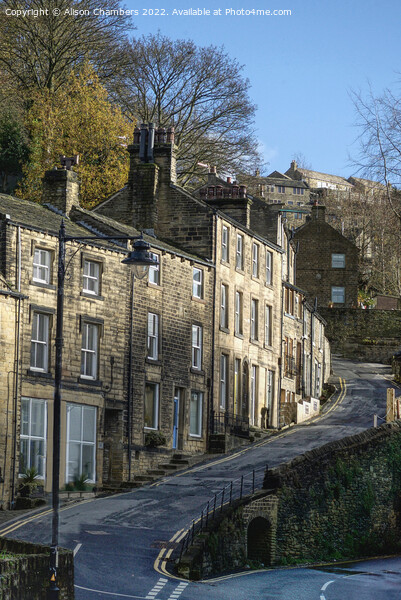Holmfirth Cottages Picture Board by Alison Chambers