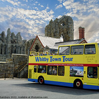 Buy canvas prints of Whitby Abbey and Tour Bus by Alison Chambers