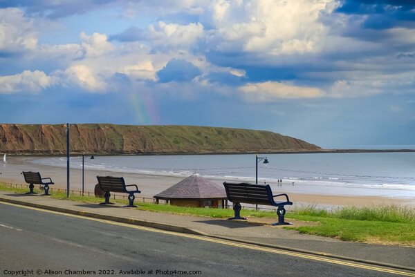 Filey Beach Picture Board by Alison Chambers