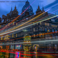 Buy canvas prints of Leeds City Markets at Night Two by Alison Chambers
