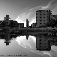 Buy canvas prints of Leeds River Aire Sunrise Monochrome  by Alison Chambers
