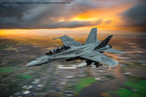 F18 Hornet Picture Board by Alison Chambers