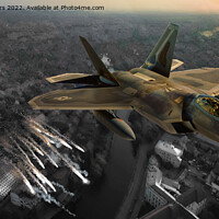 Buy canvas prints of F22 Raptor Fighter Jet Colour Selection Version  by Alison Chambers