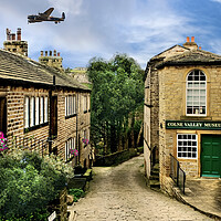 Buy canvas prints of Golcar Lily Day Lancaster Bomber Flyby by Alison Chambers