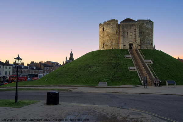 Cliffords Tower York Sunset Picture Board by Alison Chambers