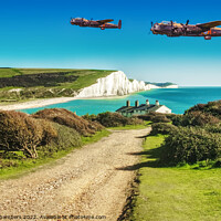 Buy canvas prints of Seven Sisters Lancasters by Alison Chambers