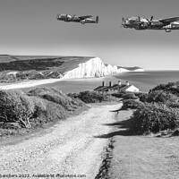 Buy canvas prints of Seven Sisters Lancasters Monochrome  by Alison Chambers