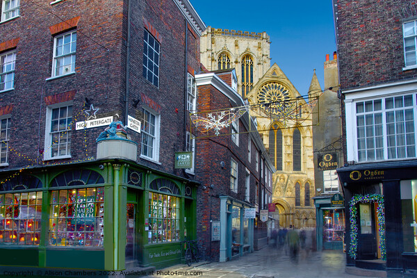 York Minster and Surrounding Streets Picture Board by Alison Chambers