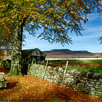 Buy canvas prints of Longshaw Barn and Higger Tor by Alison Chambers