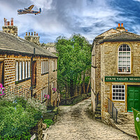 Buy canvas prints of Golcar Huddersfield Lancaster Bomber  by Alison Chambers