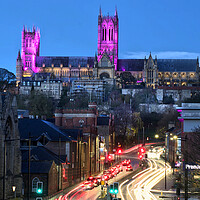 Buy canvas prints of Lincoln Cathedral At Night by Alison Chambers