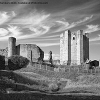 Buy canvas prints of Conisbrough Castle Monochrome  by Alison Chambers