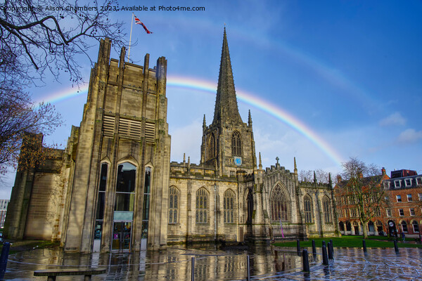 Sheffield Cathedral Rainbow Picture Board by Alison Chambers