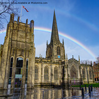 Buy canvas prints of Sheffield Cathedral Rainbow by Alison Chambers