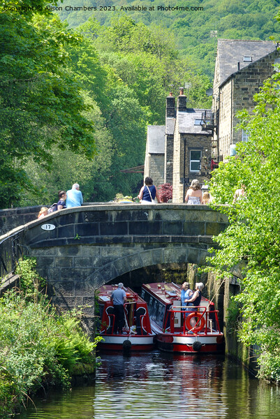 A Tight Squeeze On The Rochdale Canal Picture Board by Alison Chambers