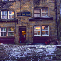 Buy canvas prints of Daisy Lane Books Holmfirth by Alison Chambers